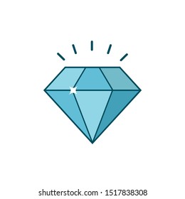Diamond icon. Flat design style modern vector illustration.