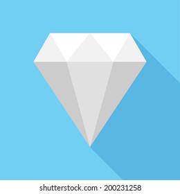 Diamond icon. Flat design style modern vector illustration. Isolated on stylish color background. Flat long shadow icon. Elements in flat design.
