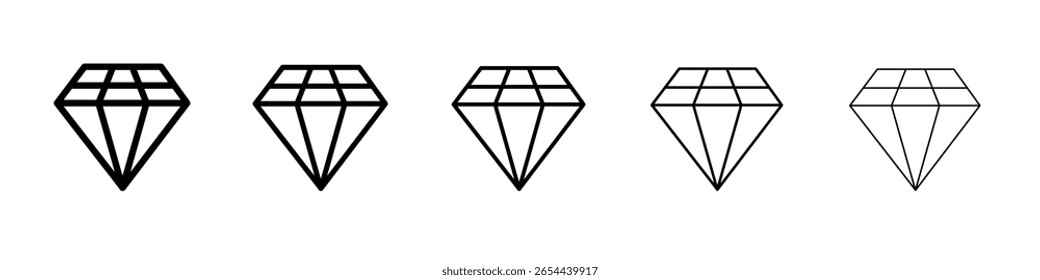 diamond icon flat illustration set logo