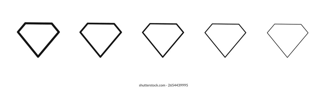 Diamond icon flat illustration set logo