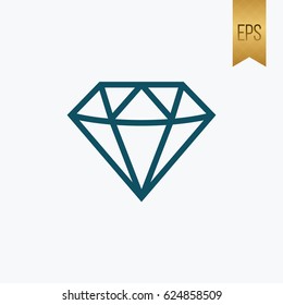 Diamond Icon Flat Isolated Graphic Vector Outline