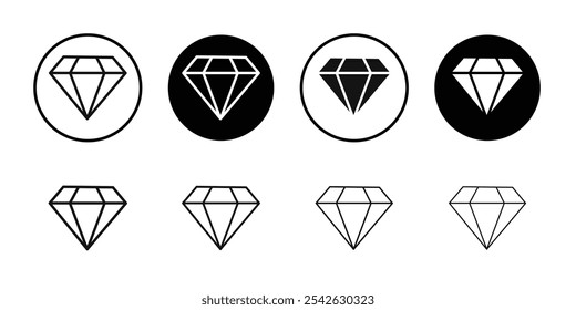 Diamant-Symbol Flaches, einfaches Umrissset