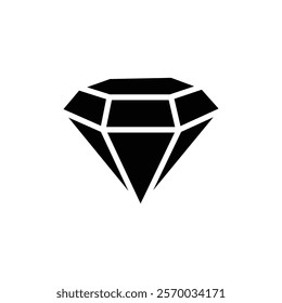 Diamond icon Flat simple outline set
