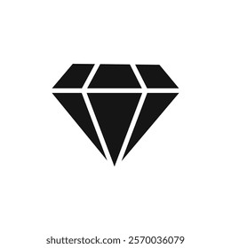 Diamond icon Flat simple outline set