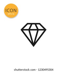 Diamond icon flat style in black color vector illustration on white background.