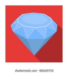 Diamond icon in flat style isolated on white background. Precious minerals and jeweler symbol stock vector illustration.