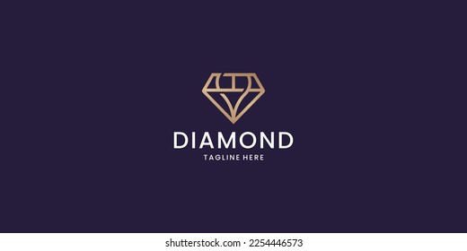 Diamantensymbol im Flachstil. Logo-Design-Vorlage