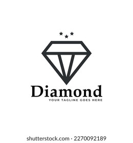 Diamond Icon in Flat Style. Logo Design.