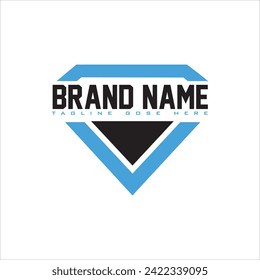 Icono de diamante en estilo plano. Diseño del logotipo.