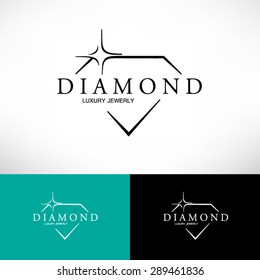 Diamond Icon in Flat Style. Logo Design.