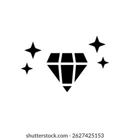 diamond icon, flat style pictogram icon for ui or ux mobile app, vector illustration logo symbol design, isolated on white