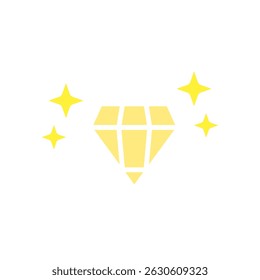 diamond icon, flat style pictogram icon for ui or ux mobile app, vector illustration logo symbol design, isolated on white