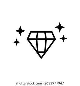 diamond icon, flat style pictogram icon for ui or ux mobile app, vector illustration logo symbol design, isolated on white