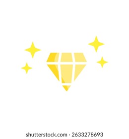 diamond icon, flat style pictogram icon for ui or ux mobile app, vector illustration logo symbol design, isolated on white