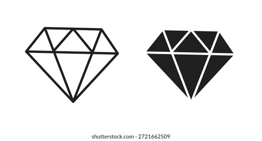 Icono de diamante plano y delgado paquete de Vector de carrera. Conjunto de iconos editables