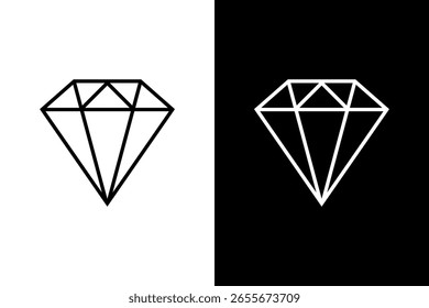 Diseño de Ilustración vectorial plana de icono de diamante.