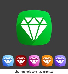 Diamond icon flat web sign symbol logo label