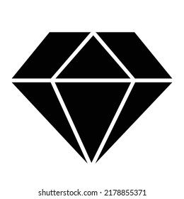 Diamond icon, full black. Suitable for website, content design, poster, banner, or video editing needs