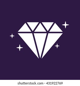 Diamond Icon . Gem Symbol . Vector Illustration