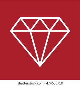 Diamond icon . Gem symbol . Vector illustration