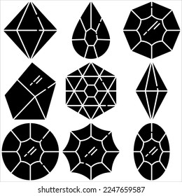 Diamond icon glyph style part one