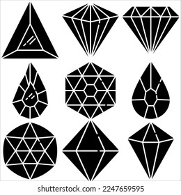 Diamond icon glyph style part four