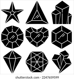 Diamond icon glyph style part three