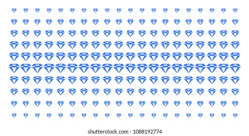 Diamond icon halftone pattern, designed for backgrounds, covers, templates and abstract concepts. Vector diamond items arranged into halftone matrix.
