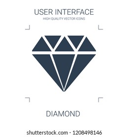 diamond icon. high quality filled diamond icon on white background. from user interface collection flat trendy vector diamond symbol. use for web and mobile