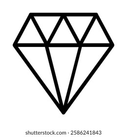 Diamond icon illustration in line style. Perfect for website mobile app presentation. Suitable for any user interface and user experience