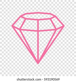 Diamond icon illustration. Vector. Cyclamen icon on transparent background.
