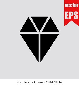 Diamond icon infographic isolated in flat style.Vector illustration.