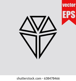 Diamond icon infographic isolated in flat style.Vector illustration.
