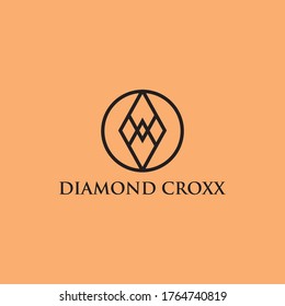 icono de diamante con letra X inicial dentro del diseño de logotipo ilustración vectorial