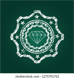 diamond icon inside chalk emblem