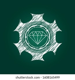 diamond icon inside chalk emblem