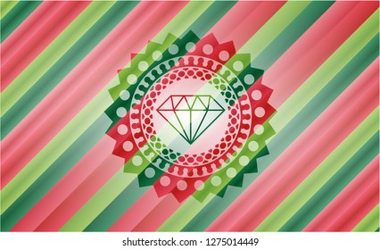 diamond icon inside christmas badge.