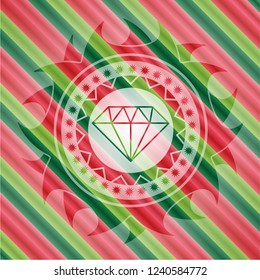 diamond icon inside christmas style badge..