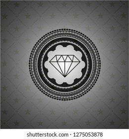 diamond icon inside dark badge or emblem