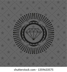 diamond icon inside dark badge or emblem