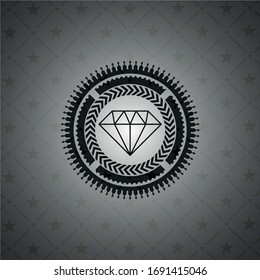 diamond icon inside dark emblem