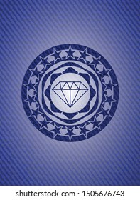 diamond icon inside emblem with jean high quality background