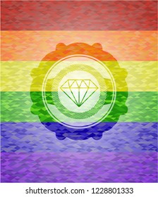 diamond icon inside lgbt colors emblem 