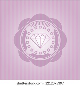 diamond icon inside pink icon or emblem