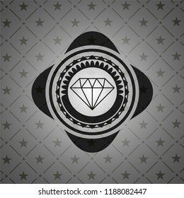 diamond icon inside realistic black emblem