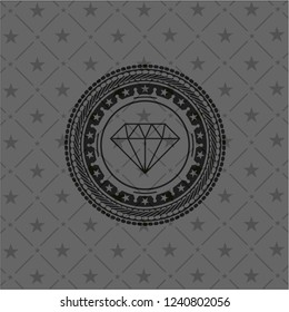 diamond icon inside realistic black emblem