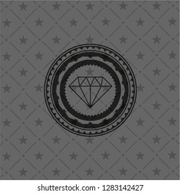 diamond icon inside realistic black emblem