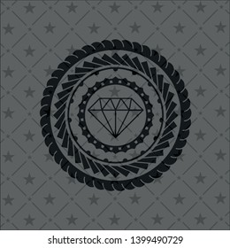 diamond icon inside realistic black emblem