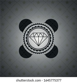 diamond icon inside realistic black emblem