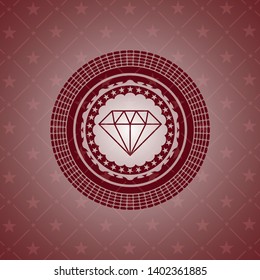 diamond icon inside red emblem. Vintage.